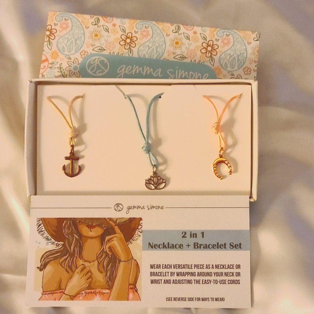 Gemma Simone 2 in 1 Necklace and bracelet set
